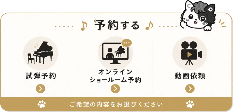 このピアノを試弾する
